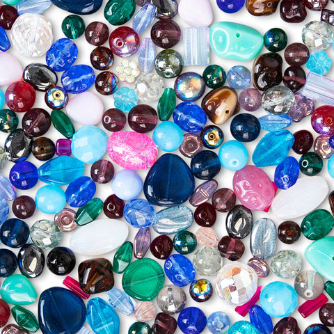 ARCTIC MIX • Assorted Glass Beads • 6-18mm • Czech Republic Beads ModeBeads Half Pound Bag 1 Bag