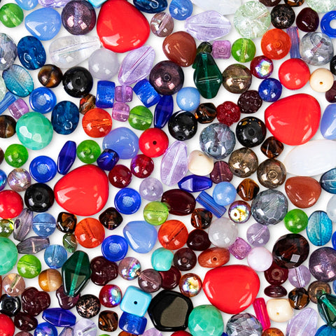 GARDEN MIX • Assorted Glass Beads • 6-18mm • Czech Republic Beads ModeBeads Half Pound Bag 1 Bag