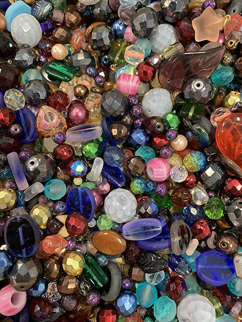 MONTHLY GRAB BAG • Assorted Glass Beads • 4-18mm • Heart Rock Beads By ModeBeads • Czech Republic Beads ModeBeads