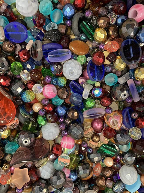 MONTHLY GRAB BAG • Assorted Glass Beads • 4-18mm • Heart Rock Beads By ModeBeads • Czech Republic Beads ModeBeads