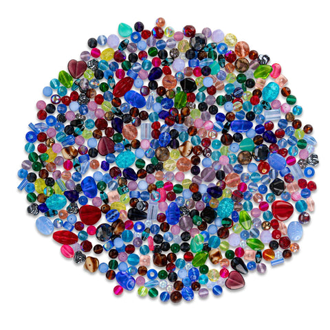 SIZE 4-18mm MIX • Assorted Glass Beads • Czech Republic Beads ModeBeads Half Pound Bag 1 Bag