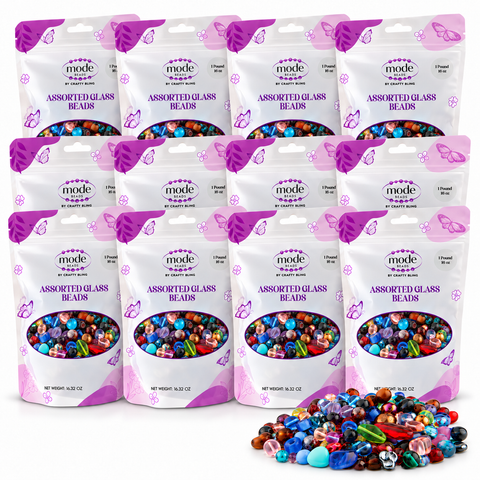Assorted Glass Beads • 4-18mm • Heart Rock Beads By ModeBeads • Czech Republic Beads • MONTHLY GRAB BAG