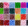 24-Section Premium Czech Glass Beads • 8 MM • Bead Organizer Included ModeBeads 