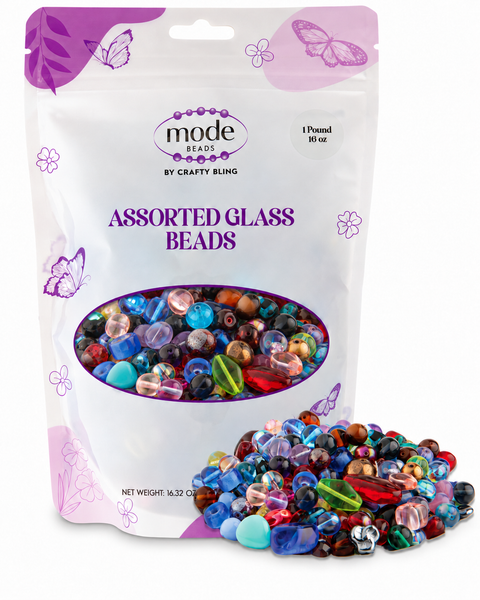 Assorted Glass Beads • 4-18mm • Heart Rock Beads By ModeBeads • Czech Republic Beads • MONTHLY GRAB BAG
