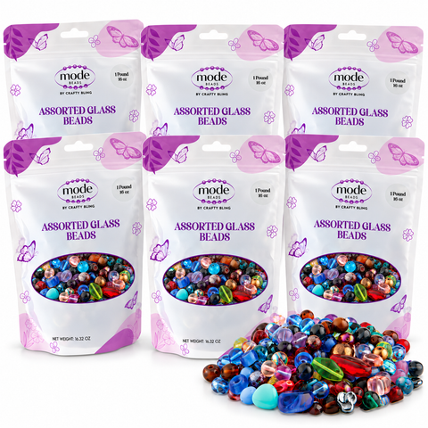 Assorted Glass Beads • 4-18mm • Heart Rock Beads By ModeBeads • Czech Republic Beads • MONTHLY GRAB BAG