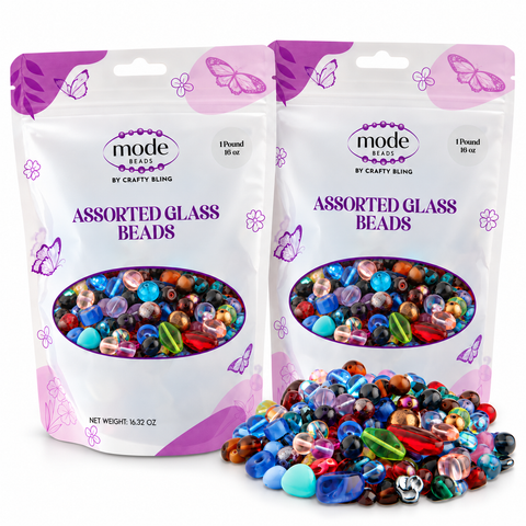 Assorted Glass Beads • 4-18mm • Heart Rock Beads By ModeBeads • Czech Republic Beads • MONTHLY GRAB BAG