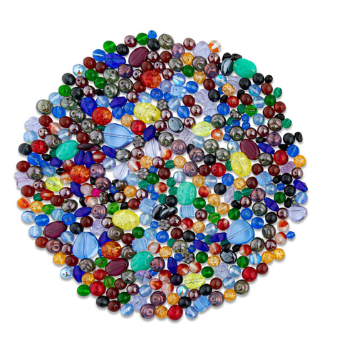 MIDNIGHT RAINBOW MIX • Assorted Glass Beads • 6-18mm • Czech Republic Beads ModeBeads 