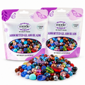 Two half-pound bags of assorted Czech glass beads, 1 LB total. Example assortment.