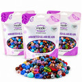 3 half-pound bags of assorted Czech glass beads, 1.5 LB total. Example assortment.