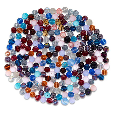 SIZE 10-12mm MIX • Assorted Glass Beads • Czech Republic Beads ModeBeads Half Pound Bag 1 Bag 