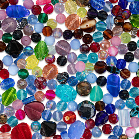 SIZE 4-18mm MIX • Assorted Glass Beads • Czech Republic Beads ModeBeads 